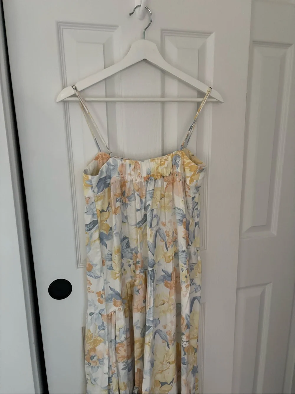 Abercrombie & Fitch Floral Tiered Maxi Skirt in Yellow and Blue